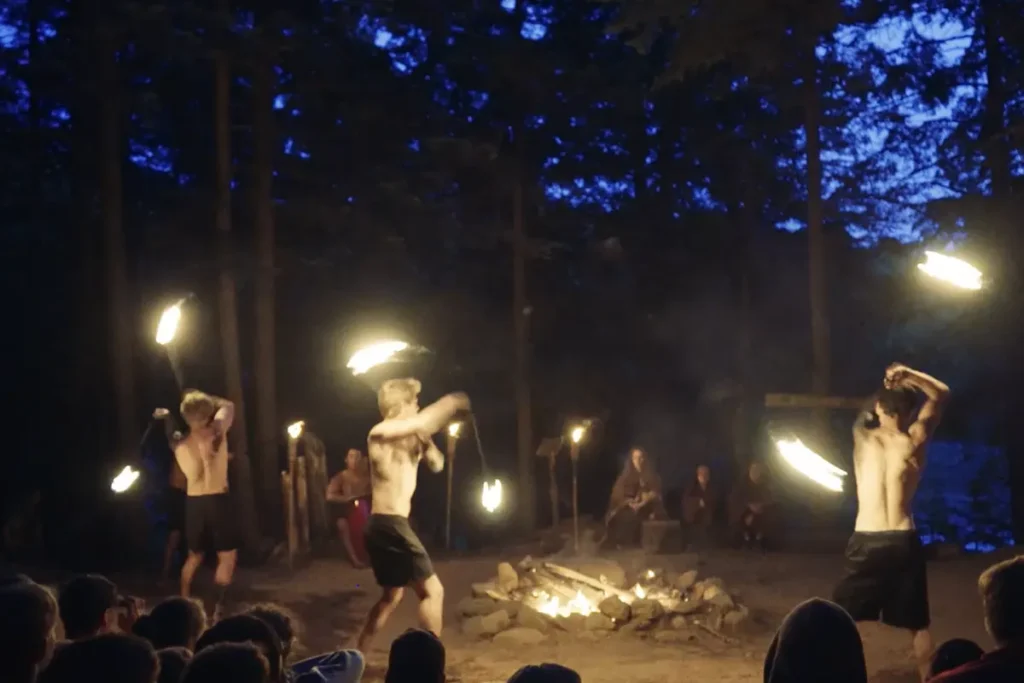 fire dancing at can aqua summer camp