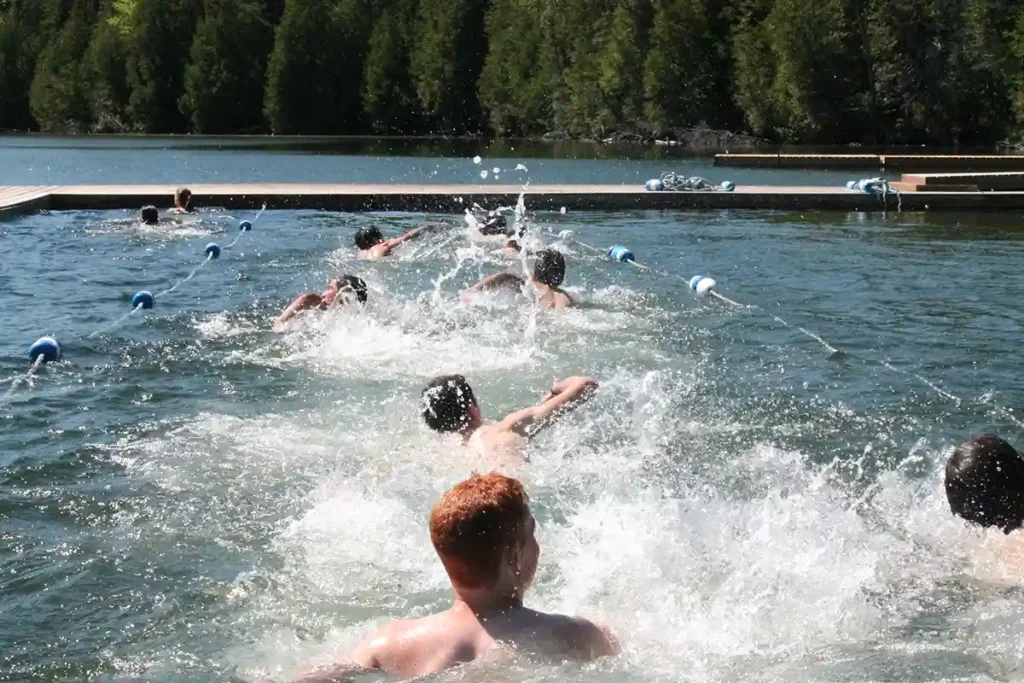 instructional swim at summer camp