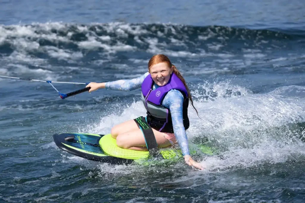 kneeboarding at summer camp