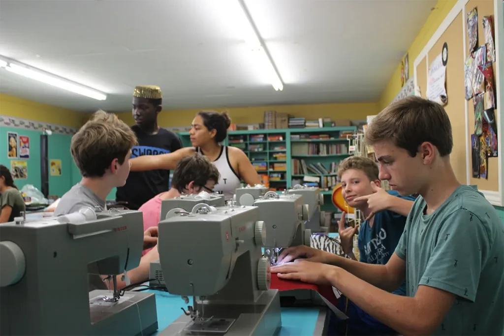 sewing at camp can aqua summer camp