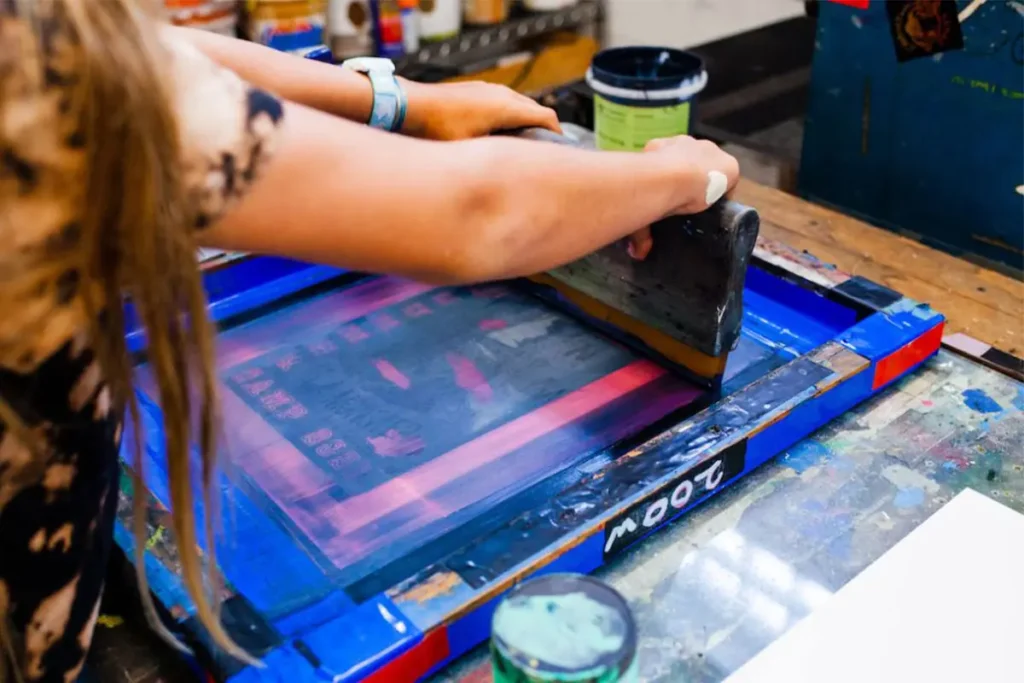 silk screening at can aqua summer camp