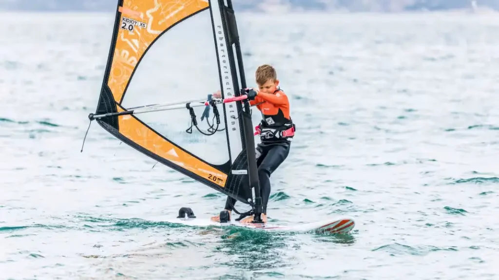 windsurfing at summer camp